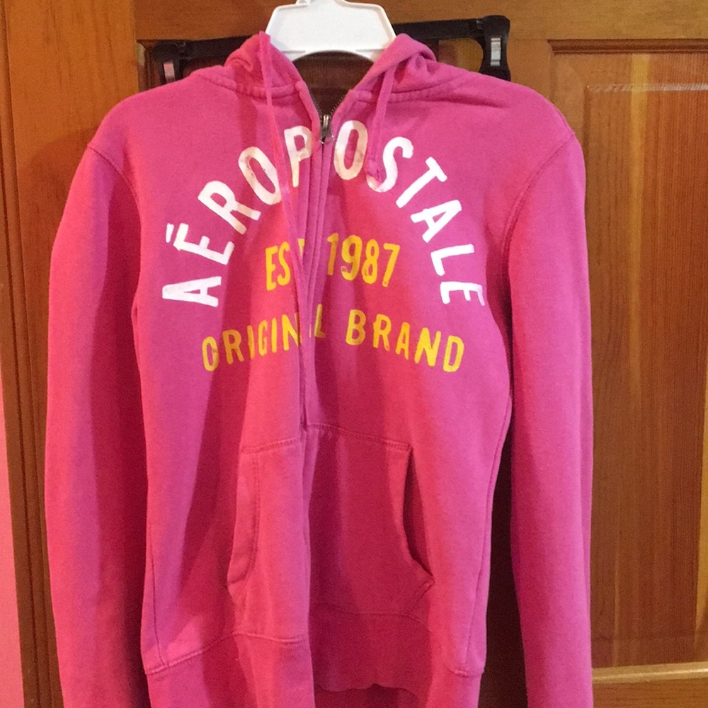 Pink zip up aeropostale hoodie